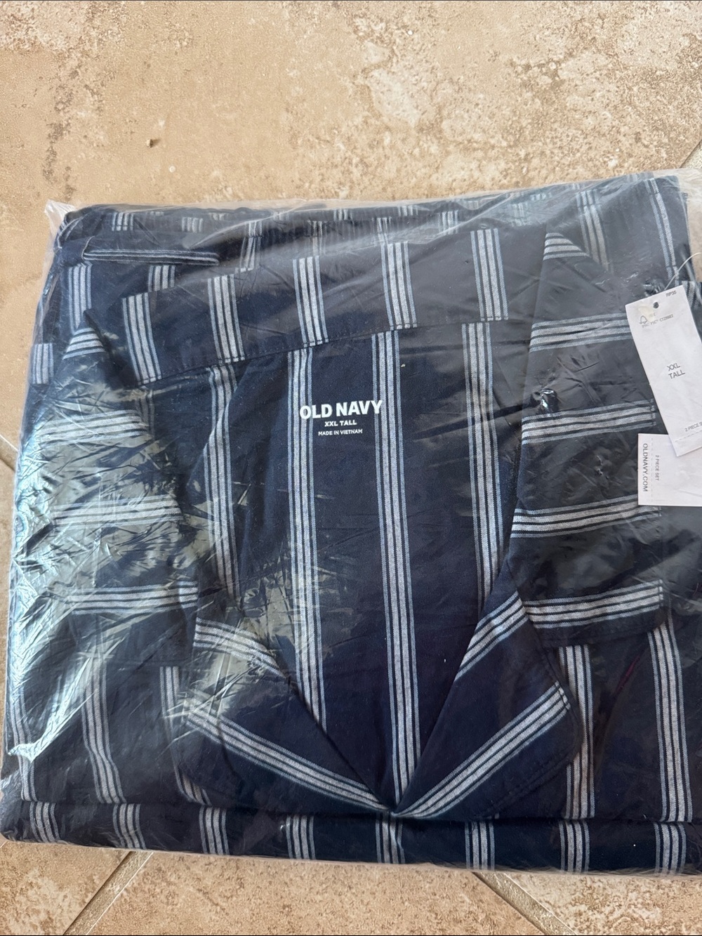 Old Navy Navy and White Striped PJ Set